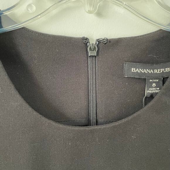 Banana Republic Sheath Dress Black Womens Size 8 Petite NEW Minimalist Career - Picture 3 of 7